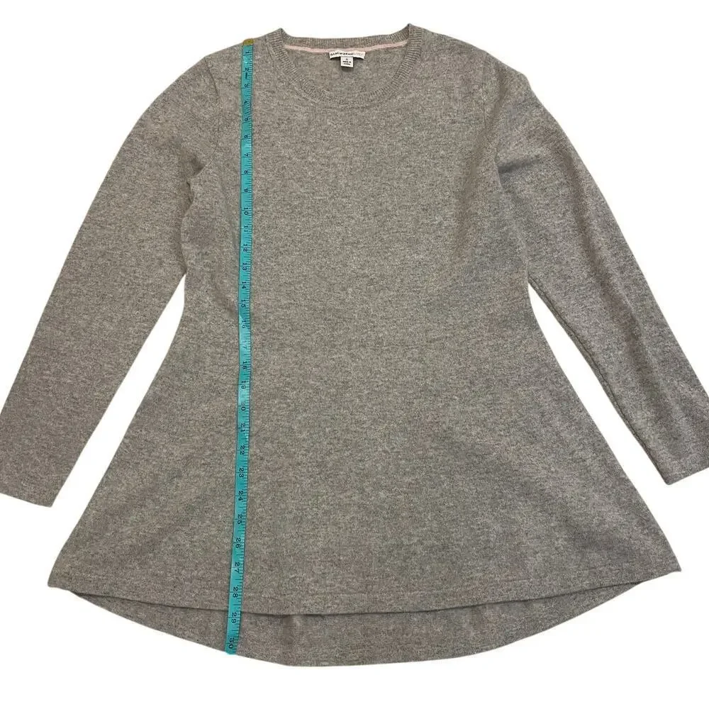 Isaac Mizrahi Flounce Pure Cashmere Mini Dress | Heather Gray Sweater, Small